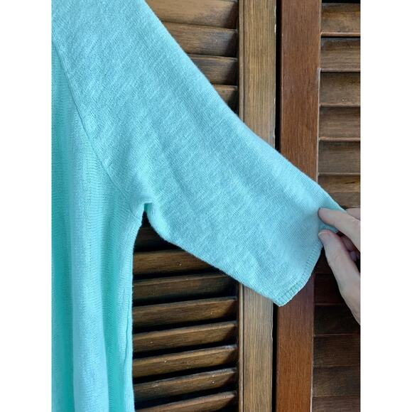 Eileen Fisher Mint Green Sz XS (Cotton Silk) Open Tunic Cardigan Sweater sku 397 - Picture 5 of 9